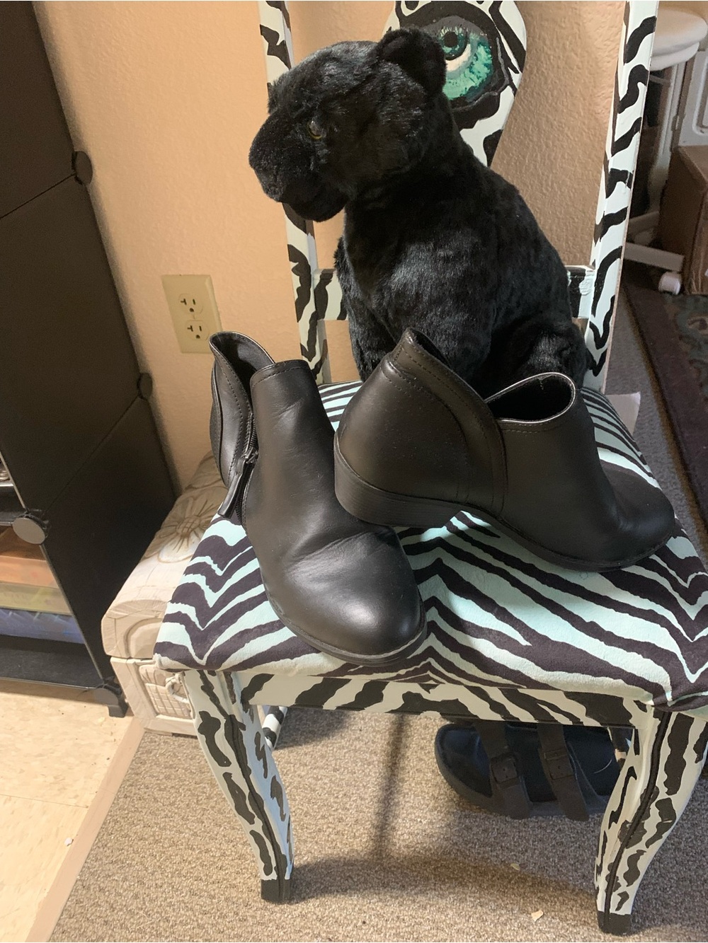 Women’s Black Slip-On Ankle Booties